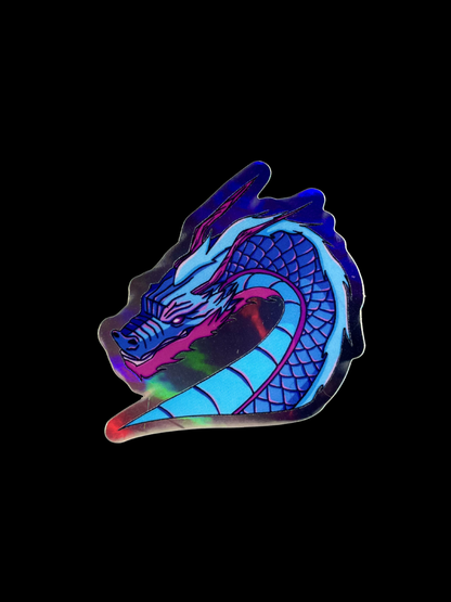Blue Midnight Dragon Head Sticker